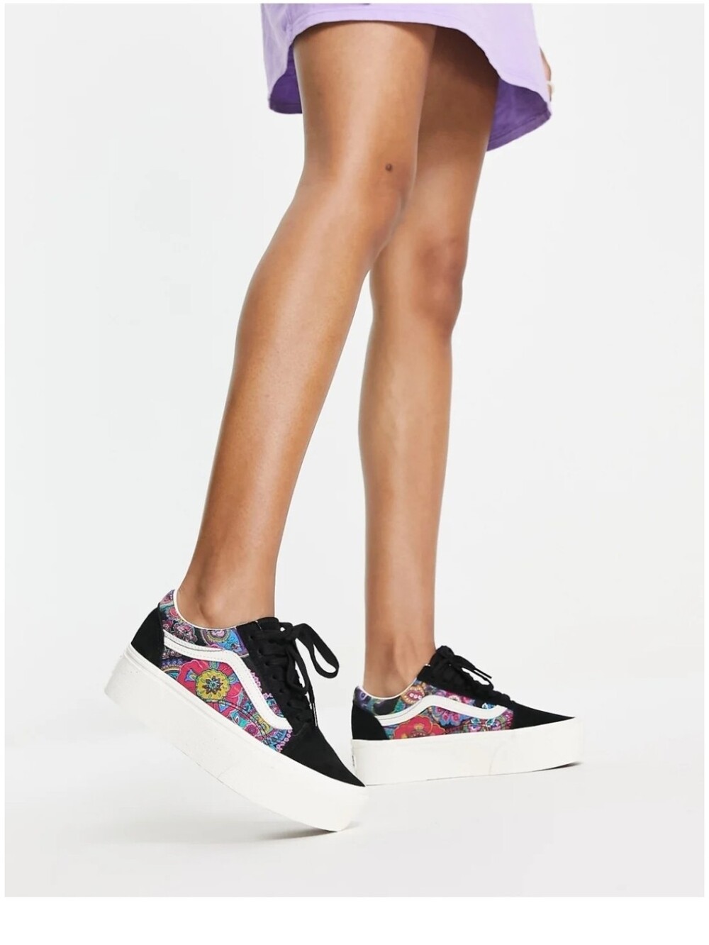 Vans OId Skool Stackform Paisley Floral Sneakers Womens Platform US Size 7.5 - Picture 3 of 16